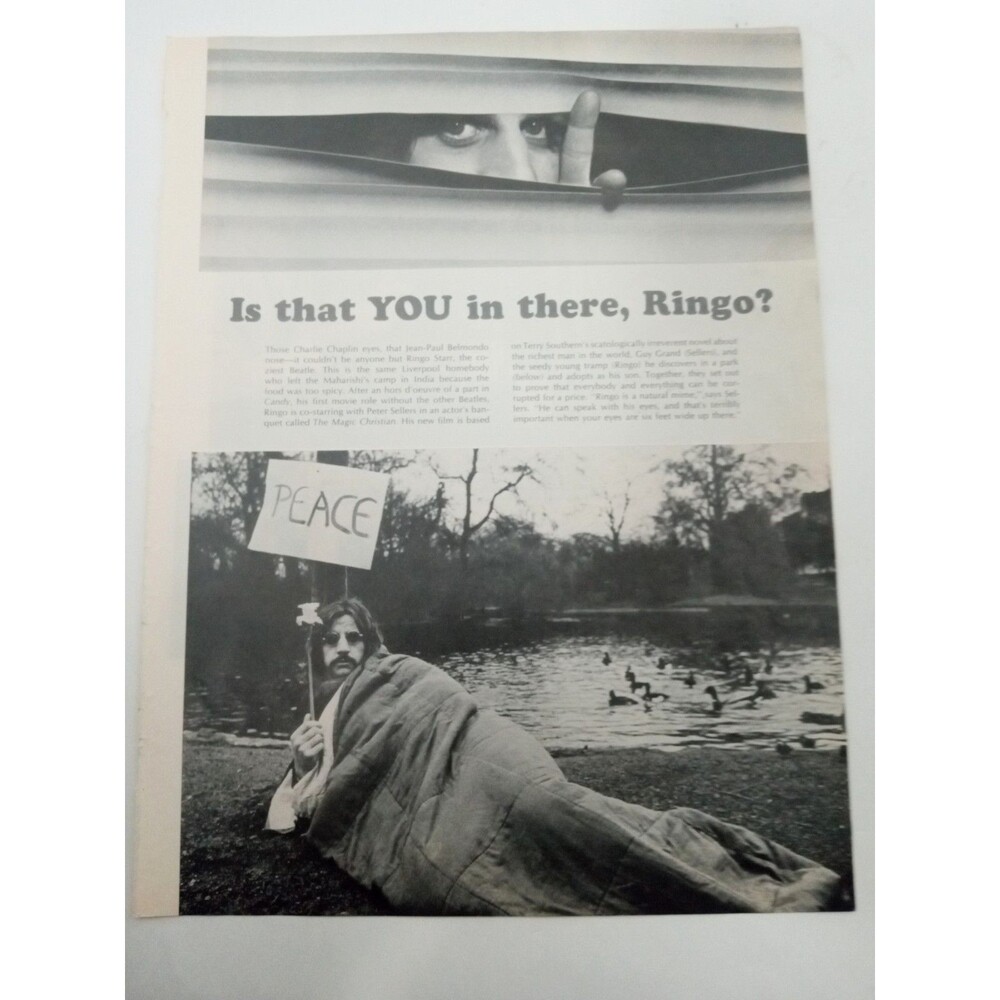Ringo Starr 1969 Life Magazine Print Ad Photo Advertisement